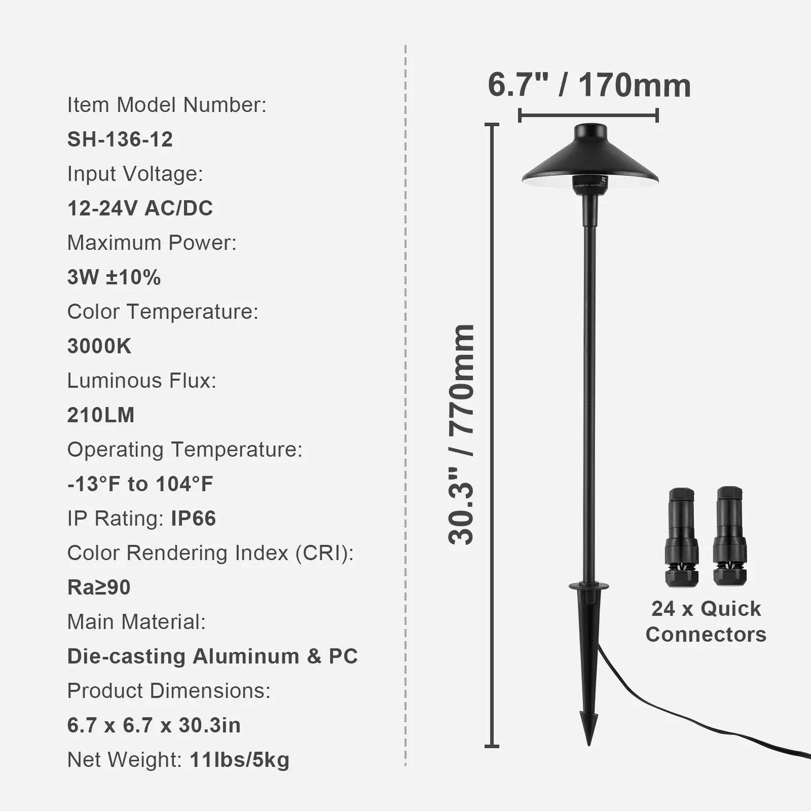 12 Pack Low Voltage Landscape Path Lights by HouseOfZazla