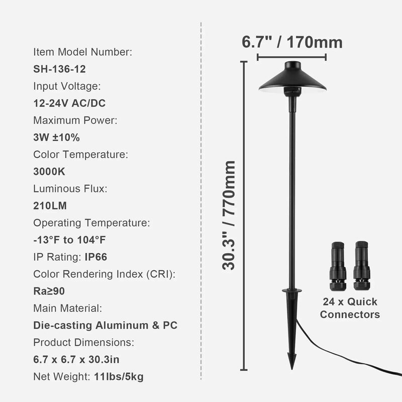 12 Pack Low Voltage Landscape Path Lights by HouseOfZazla
