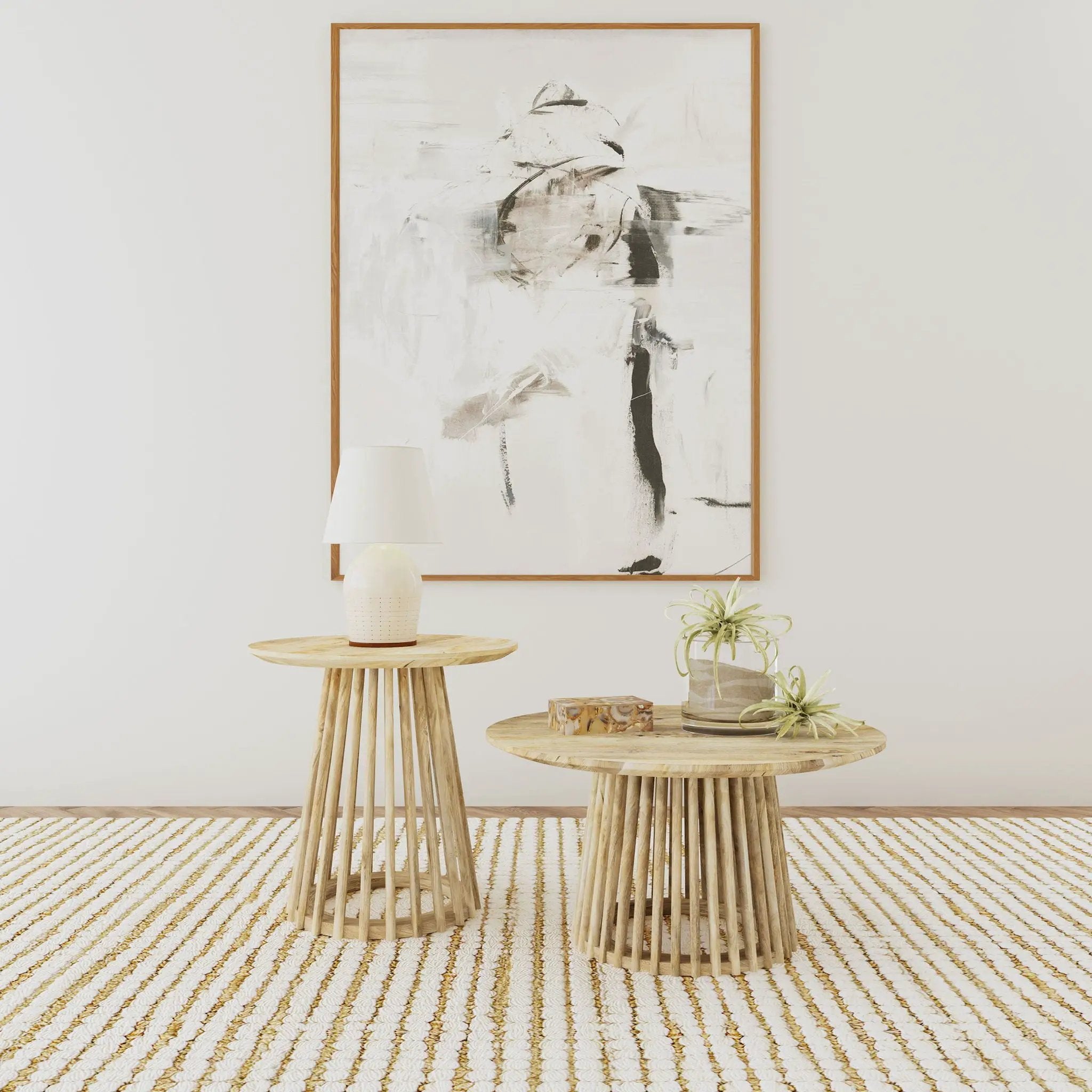 Touhy 2-piece Round Coffee and End Table Set Natural Mango by Unique Piece Furniture