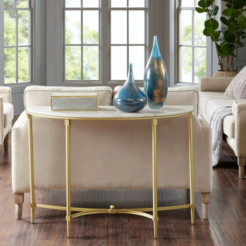 Bordeaux - Console Table - White / Gold by Unique Piece Furniture