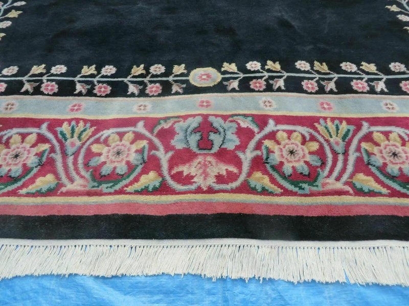 9' X 12' Decorative Chinese Aubusson Hand Knotted Pile Wool Rug Black Nice by Jewel Rugs