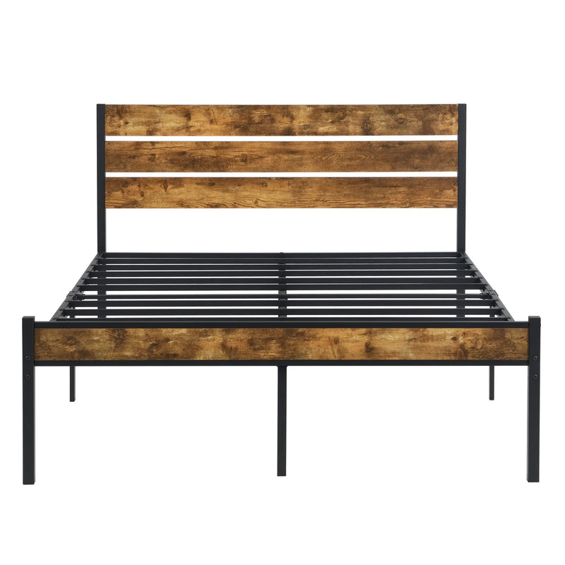 Full Size Bed Frame with Wood Headboard by HouseOfZazla