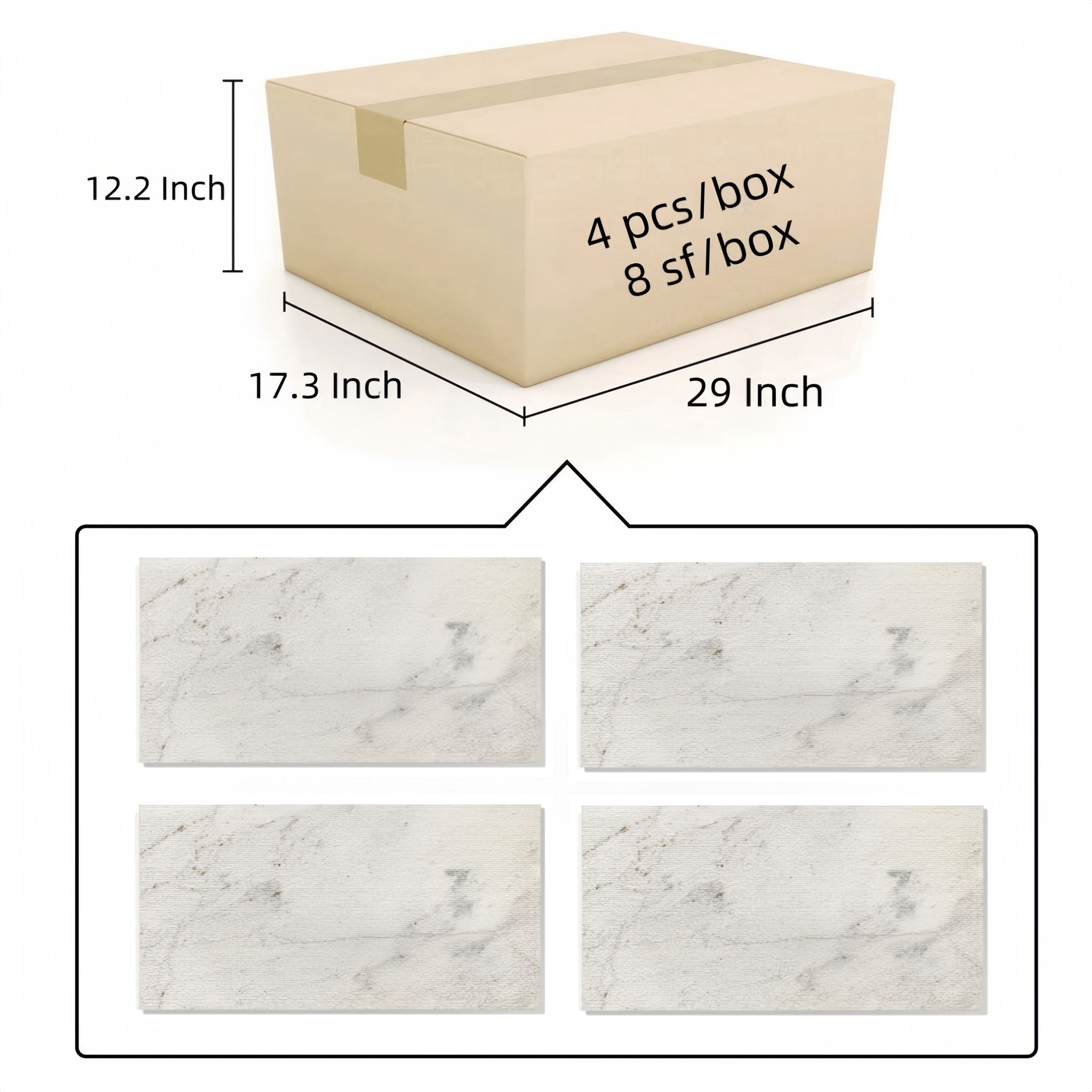 Textured Finished, 3D Tiles For Wall Decoration (Set of 4) by HouseOfZazla