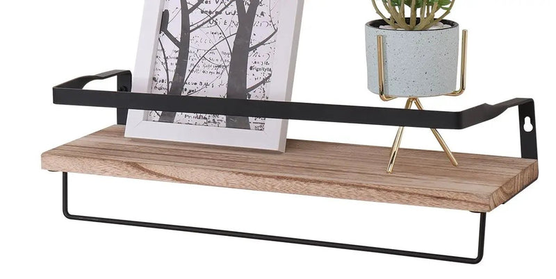 Floating Shelves, Long Wall Shelves (Set of 2) Wall Mounted Shelves With Brackets For Bedroom - Natural Wood by Unique Piece Furniture