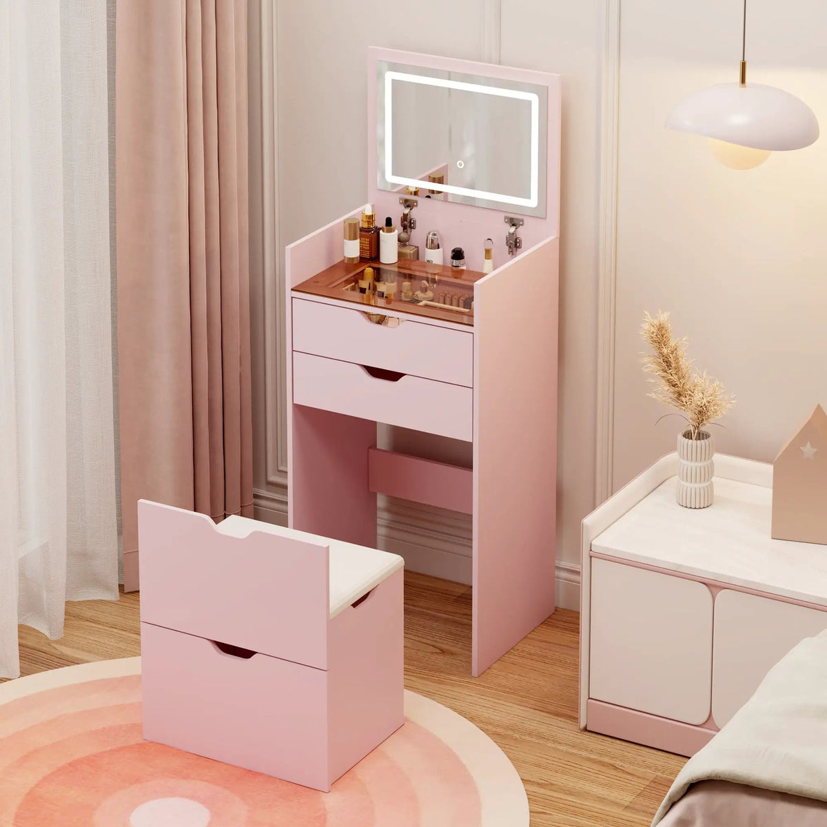 3-in-1 Multifunctional Dressing Table and Stool Set by HouseOfZazla