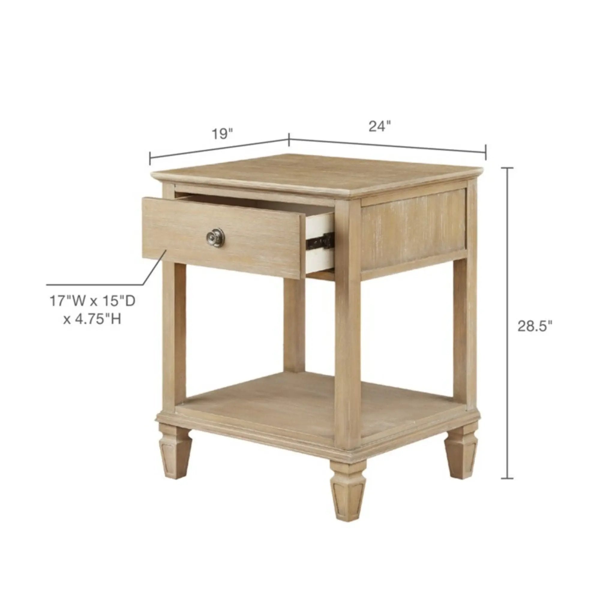 Victoria - Bedside Table With Drawer And Shelf by Unique Piece Furniture