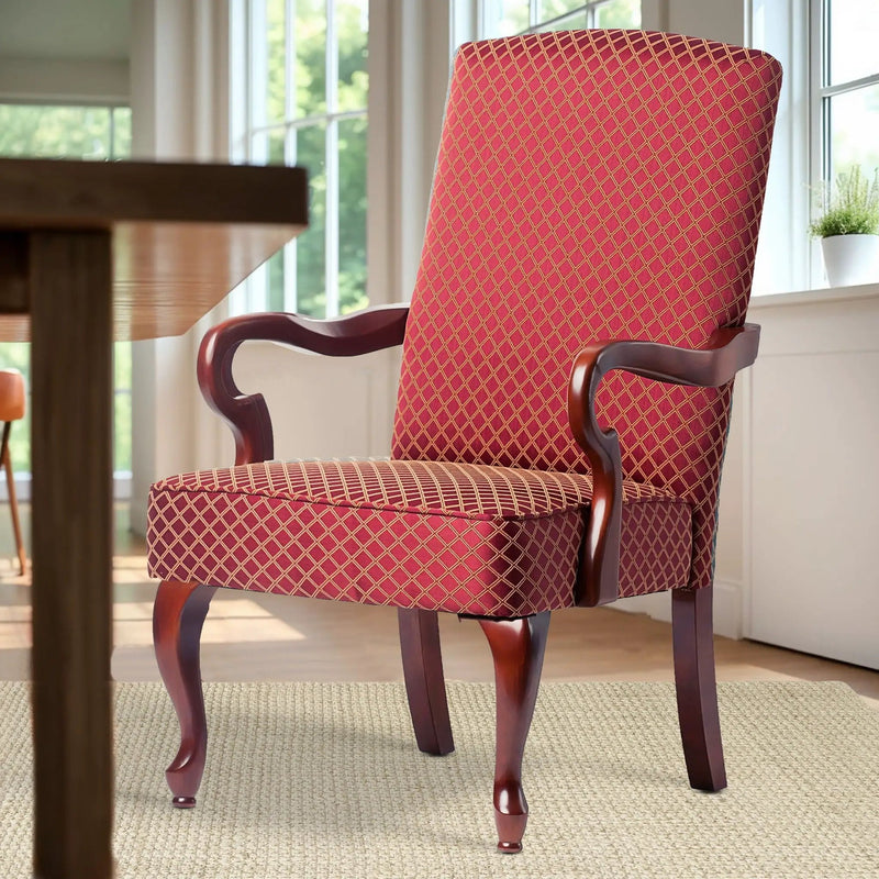 Delaney - Elegant Gooseneck Arm Chair With High Back by HouseOfZazla