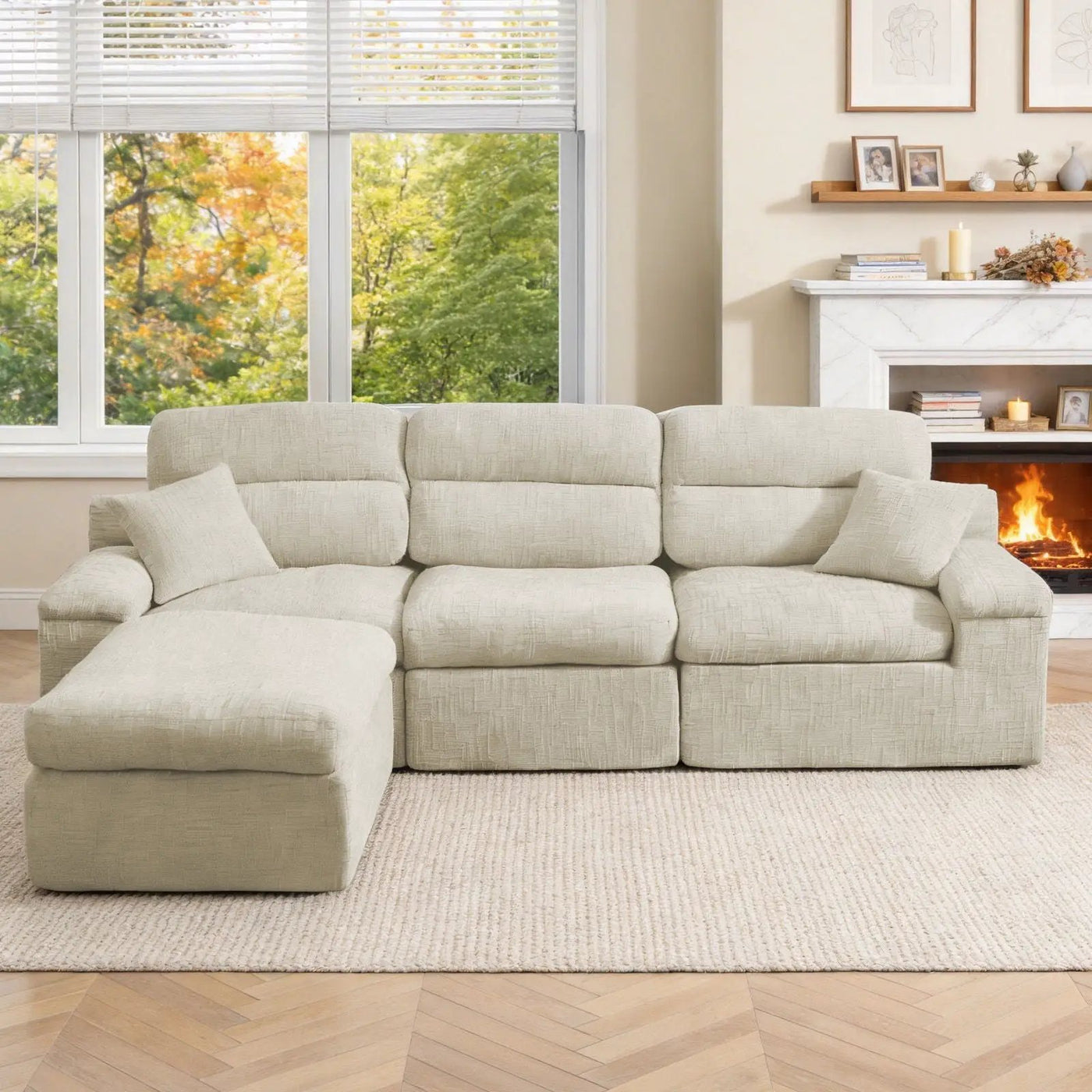 Corner Chaise Sofa With High Backrest by HouseOfZazla