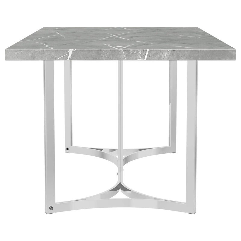 Sterling 72-inch Rectangular Dining Table Grey Faux Marble by Unique Piece Furniture