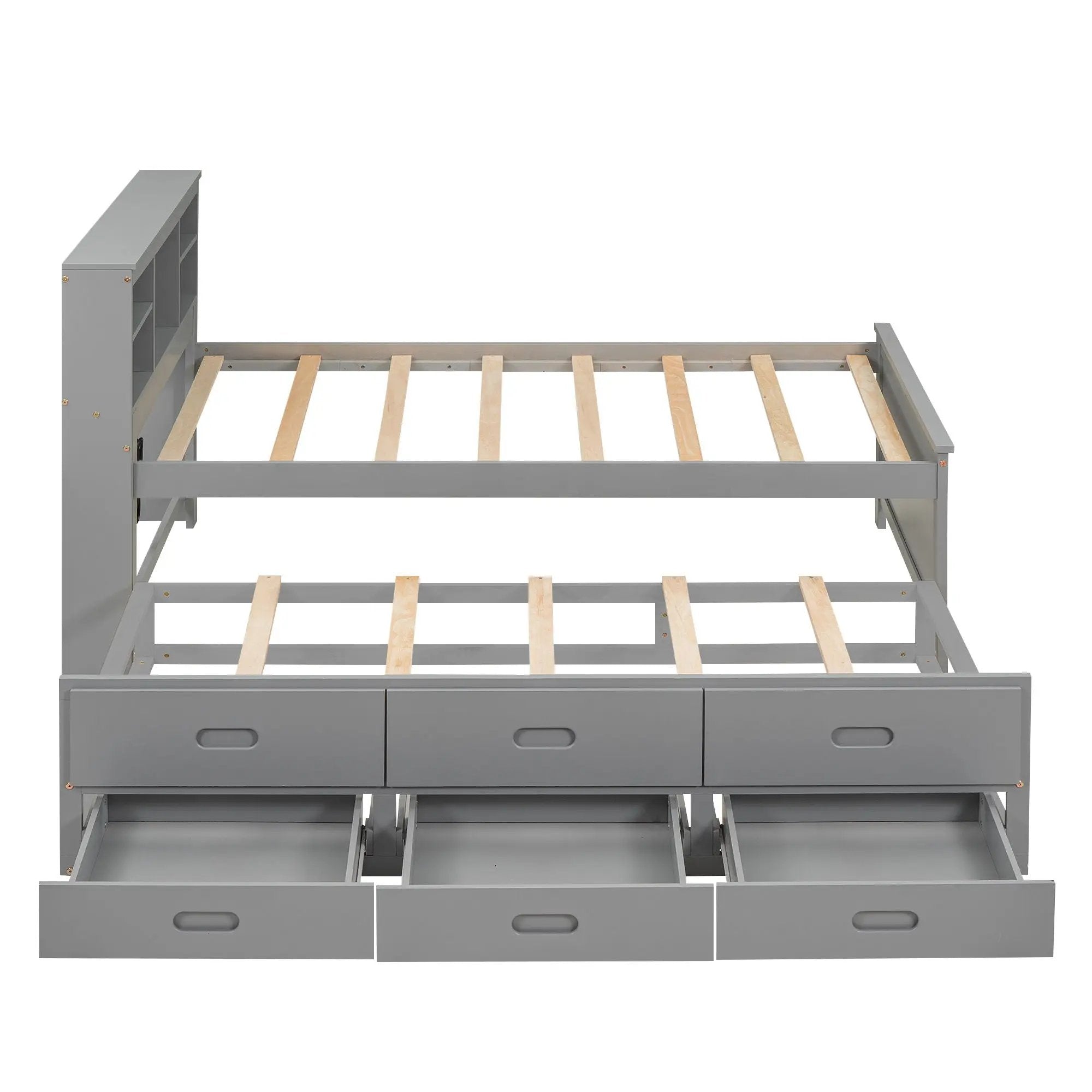 Platform Bed With Storage Headboard, USB, Trundle And 3 Drawers by Unique Piece Furniture