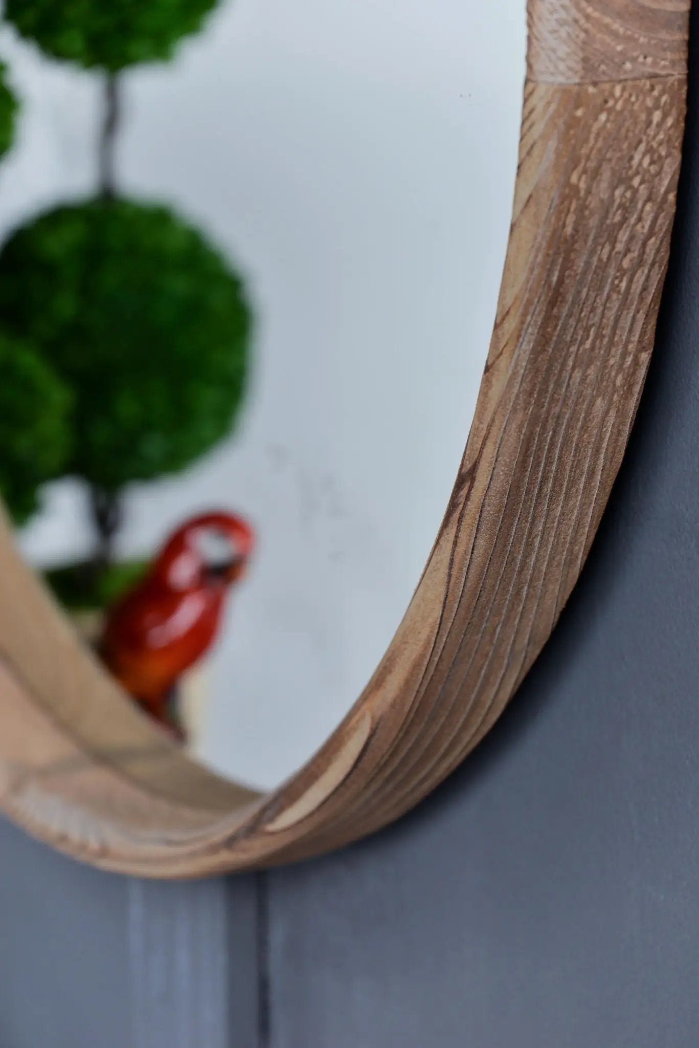 Round Wood Mirror, Wall Mounted Mirror Home Decor For Bathroom Living Room by Unique Piece Furniture