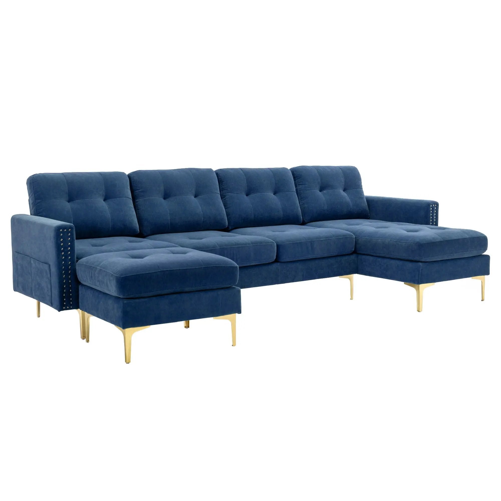 Modern L - Shape Convertible Sectional Sofa With Movable Ottoman by HouseOfZazla