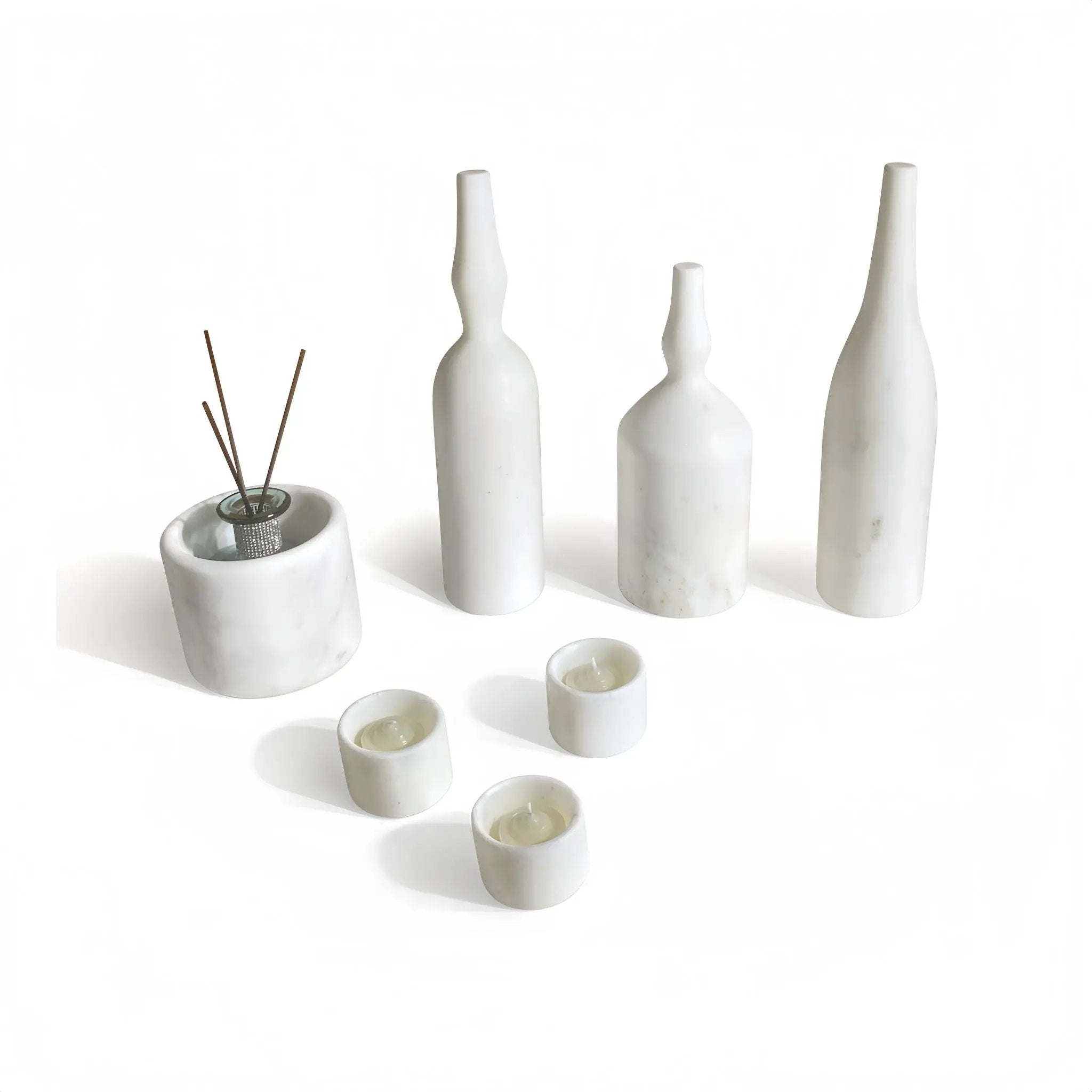 7 Pieces Luxury Natural Marble Living Room Accessories Set by HouseOfZazla