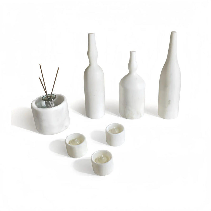 7 Pieces Luxury Natural Marble Living Room Accessories Set by HouseOfZazla