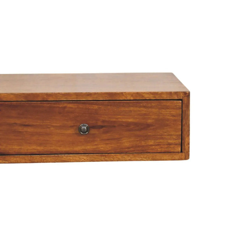 Lunar - 2 Drawer Wall Mounted Console - Brown by HouseOfZazla