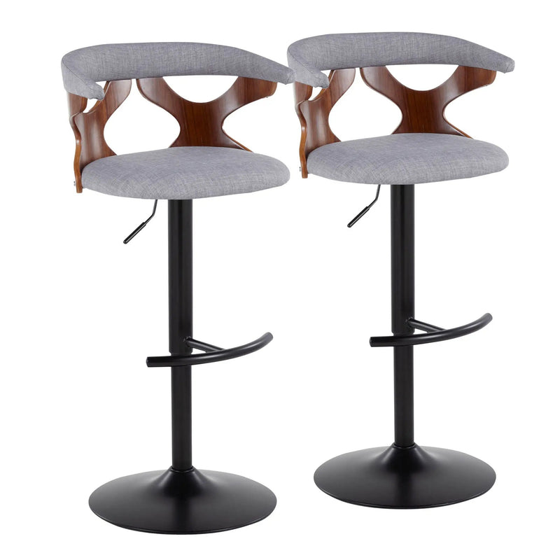 Gardenia - Contemporary Adjustable Barstool, Swivel With Rounded T Footrest (Set of 2) by Unique Piece Furniture
