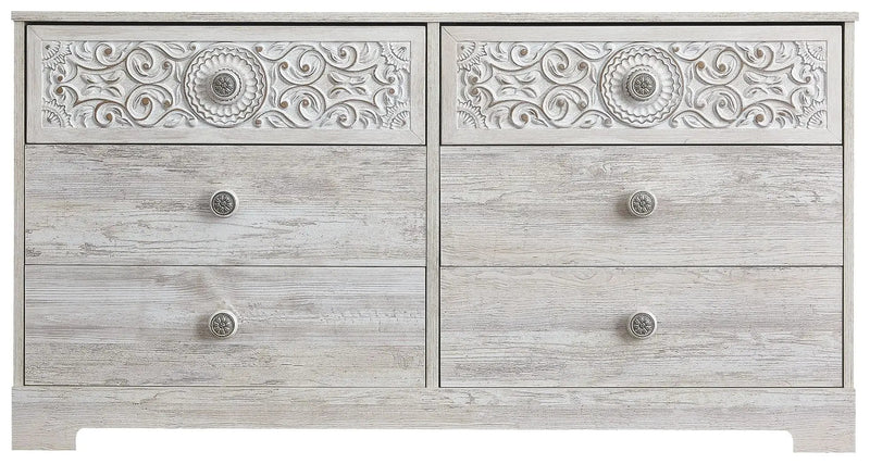 Paxberry - Six Drawer Dresser - Vinyl-Wrapped - Whitewash by Unique Piece Furniture