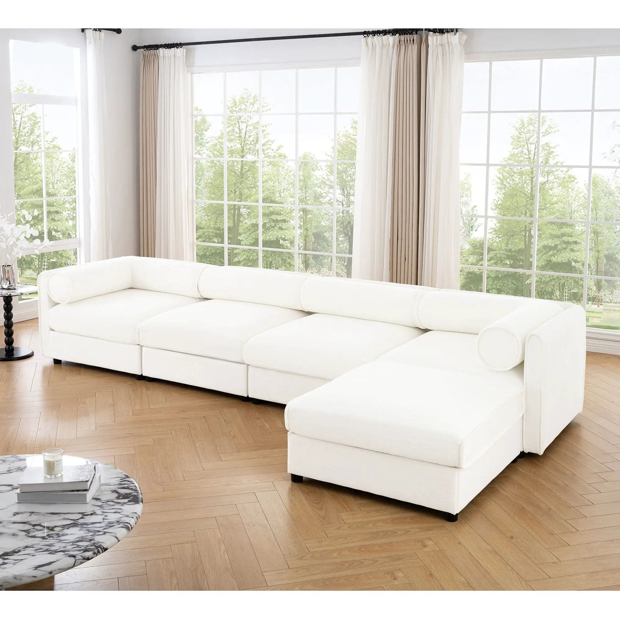 Contemporary Elegant Sofa With Storage And Ottoman by Unique Piece Furniture