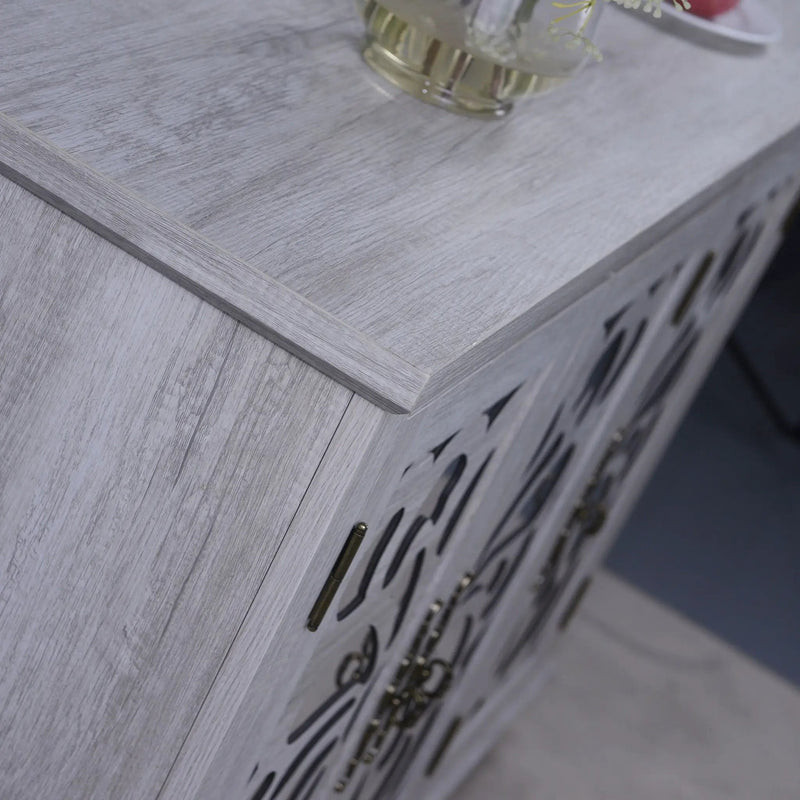 3 Door Mirrored Sideboard Cabinet With Adjustable Shelves by HouseOfZazla
