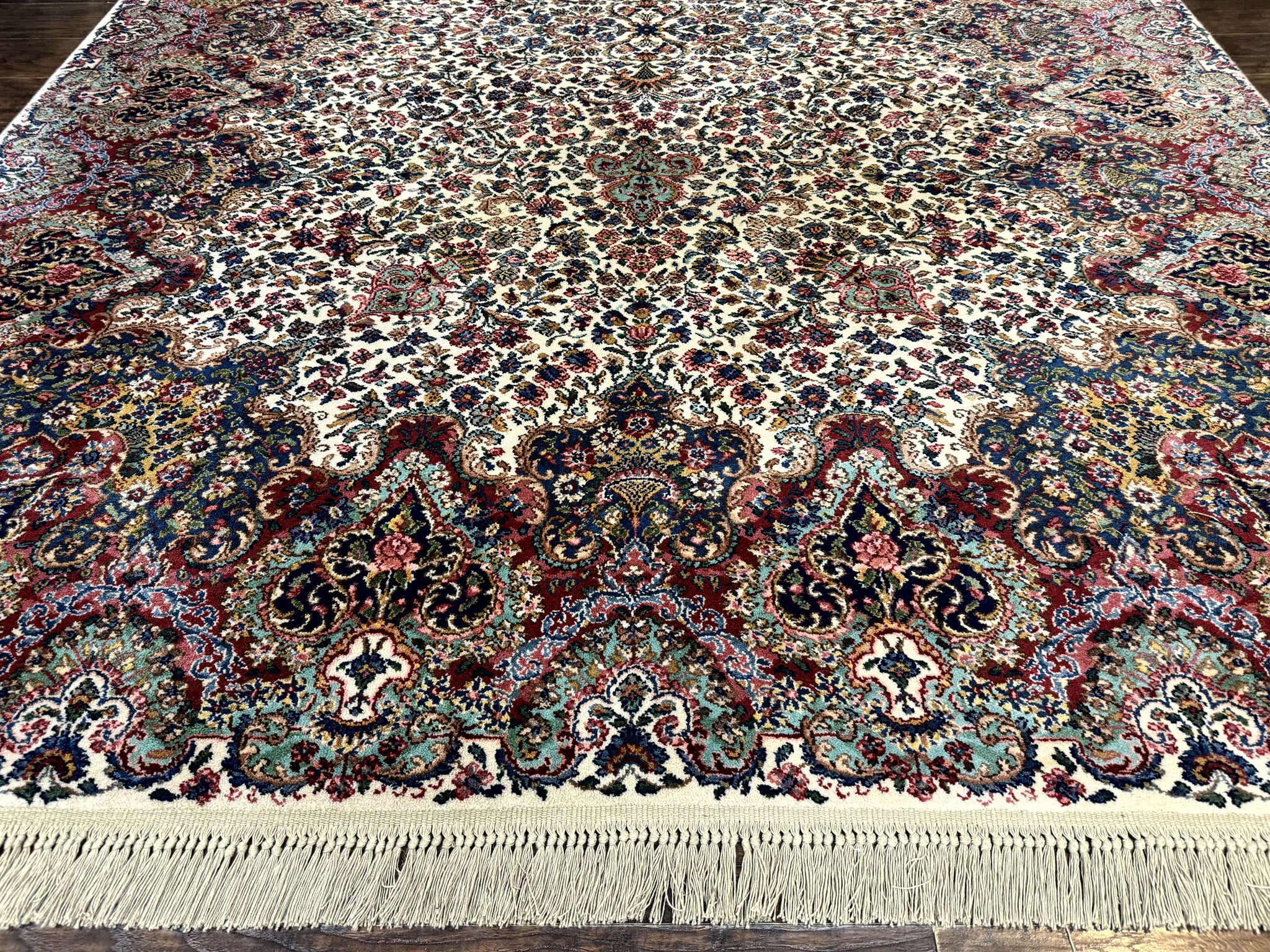 Karastan Rug #742 Floral Kirman 8.8 x 12, Wool Pile, Vintage Original Series, Rare by Jewel Rugs
