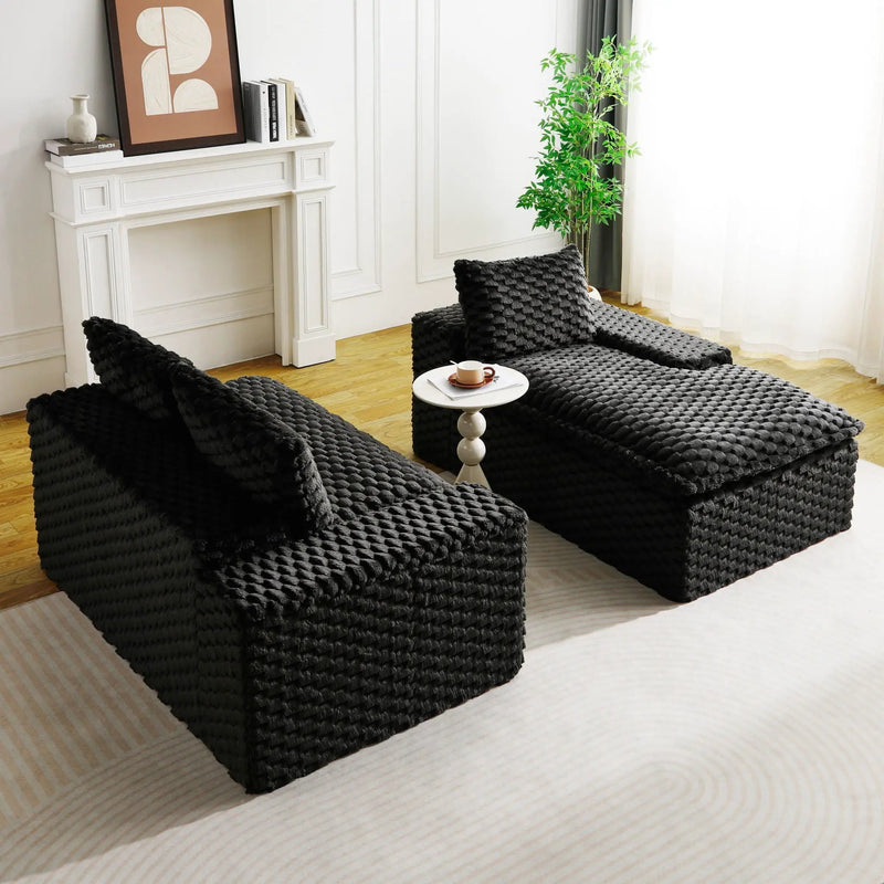 Modular Sofa, Convertible Twin Seat With Chaise Lounge by Unique Piece Furniture