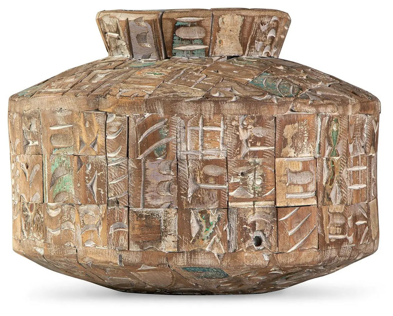 Meltland - Vase - Square - Natural / Black by Unique Piece Furniture