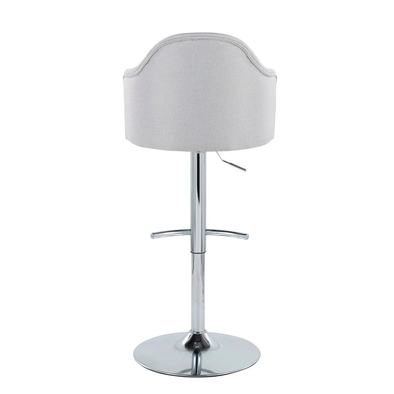 Ahoy - Contemporary Adjustable Barstool With Swivel With Rounded T Footrest (Set of 2) by HouseOfZazla