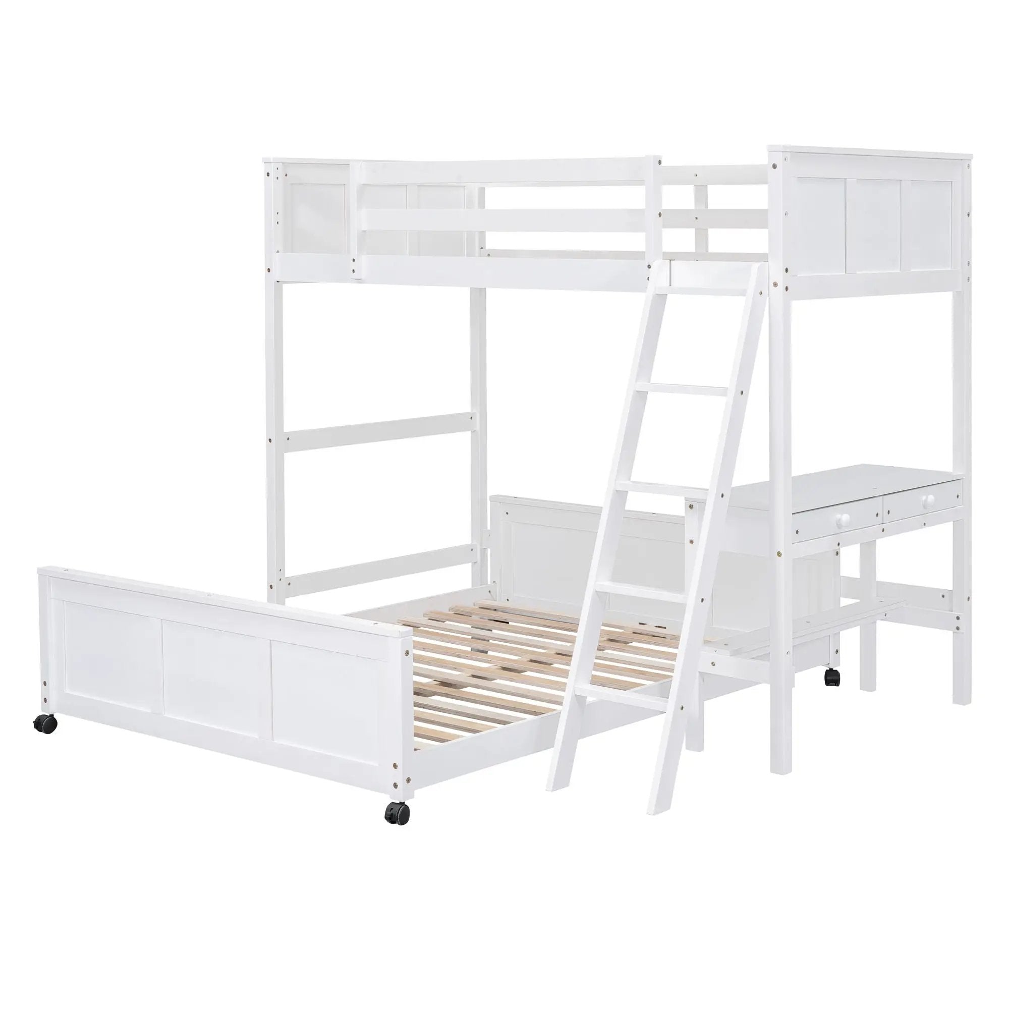 Full Over Full Bunk Bed With Desk