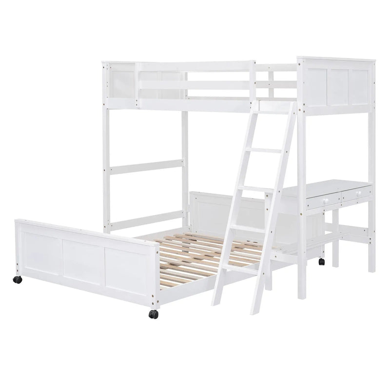 Full Over Full Bunk Bed With Desk
