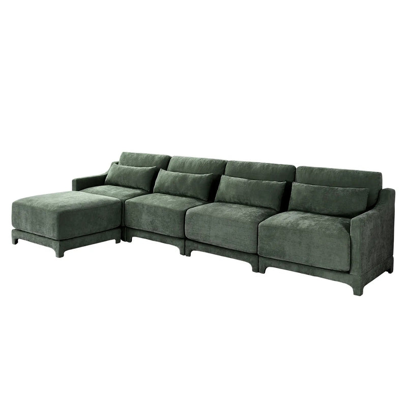 Stylish Sofa With Ottoman And Lumbar Pillows, Ergonomic Design by HouseOfZazla