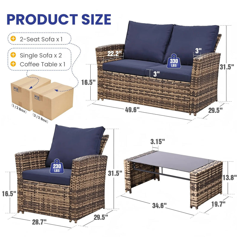 KROFEM 4-Piece Patio Furniture Set by HouseOfZazla