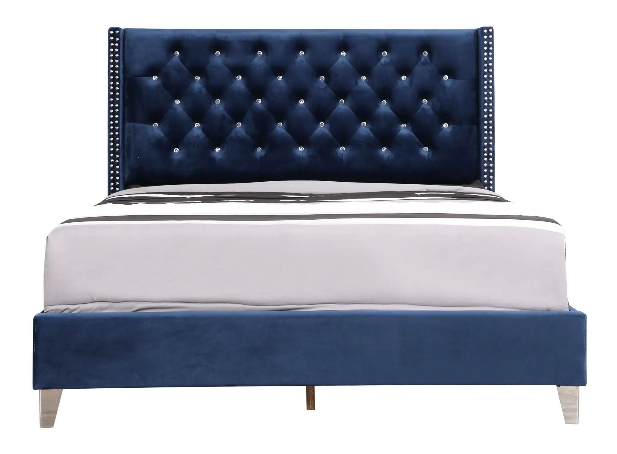 Upholstered Nailhead Trim Chic Bed by HouseOfZazla