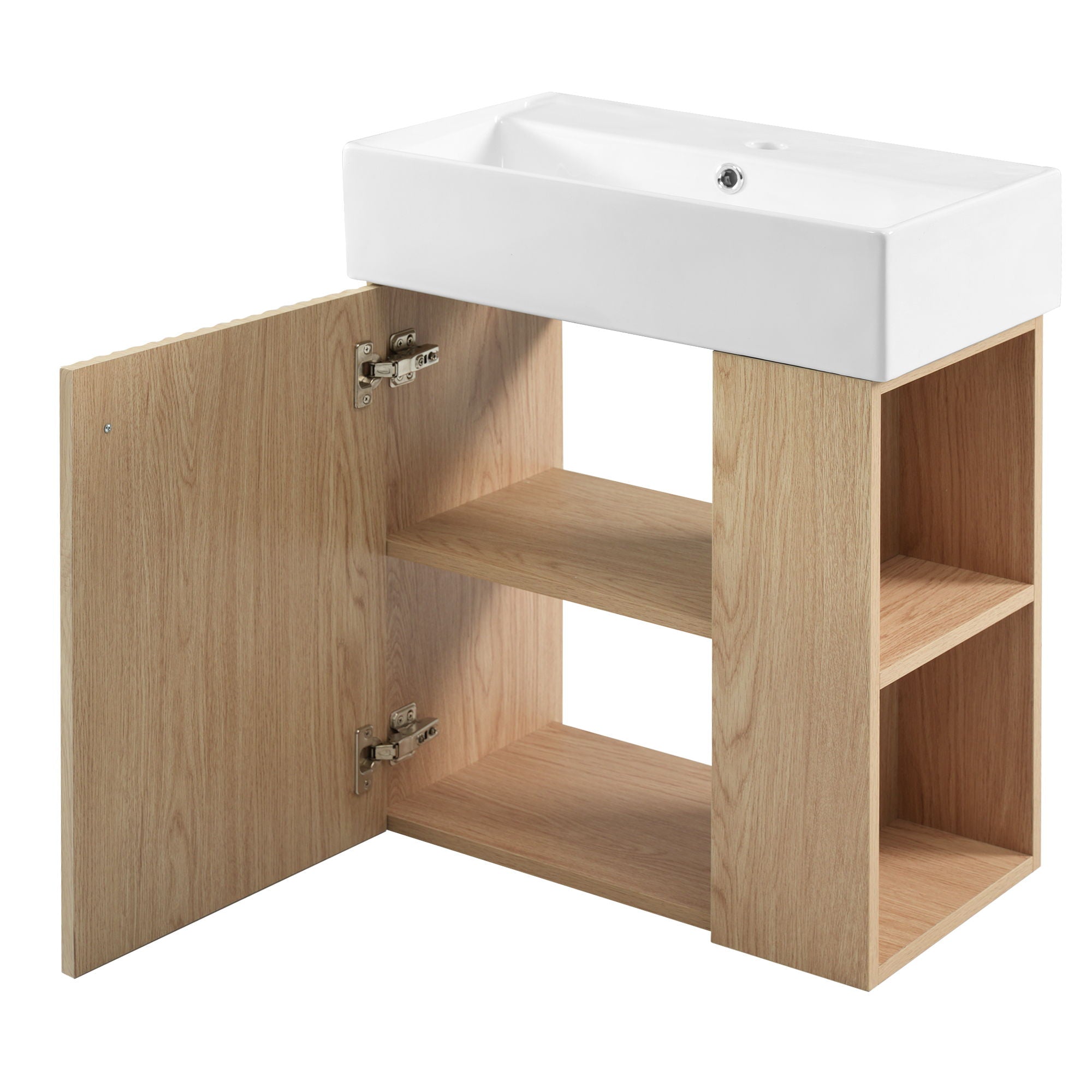 Modern Floating Bathroom Vanity With Ceramic Basin Perfect For Small Bathrooms by HouseOfZazla