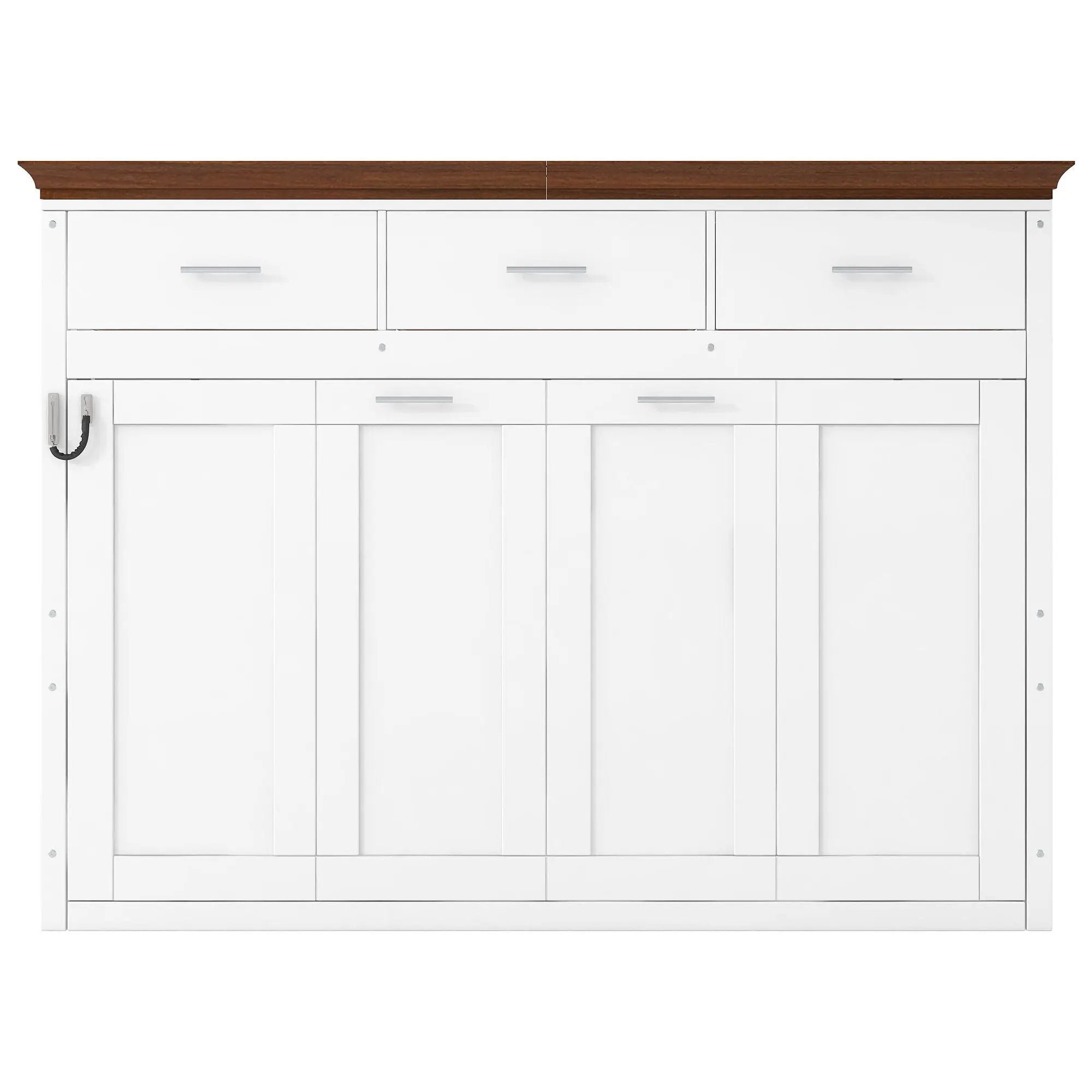 Twin Size Murphy Bed With 3 Drawers - White by Unique Piece Furniture