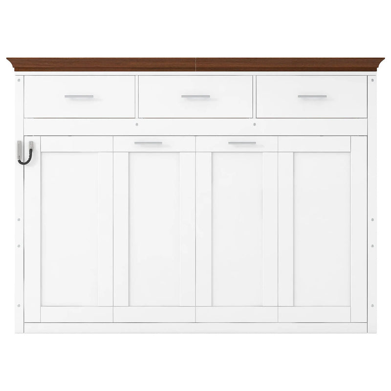 Twin Size Murphy Bed With 3 Drawers - White by Unique Piece Furniture