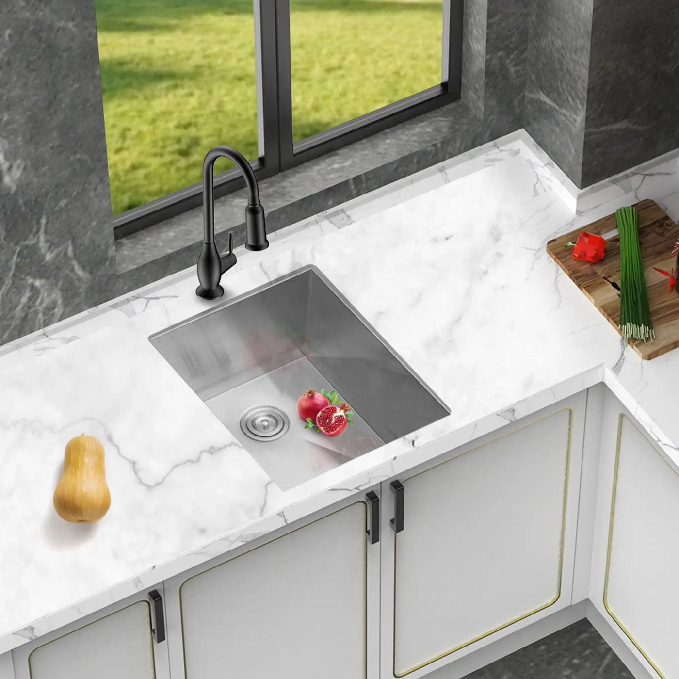 Modern Style Undermount Sink With Stainless Steel, Deep Single Bowl by HouseOfZazla