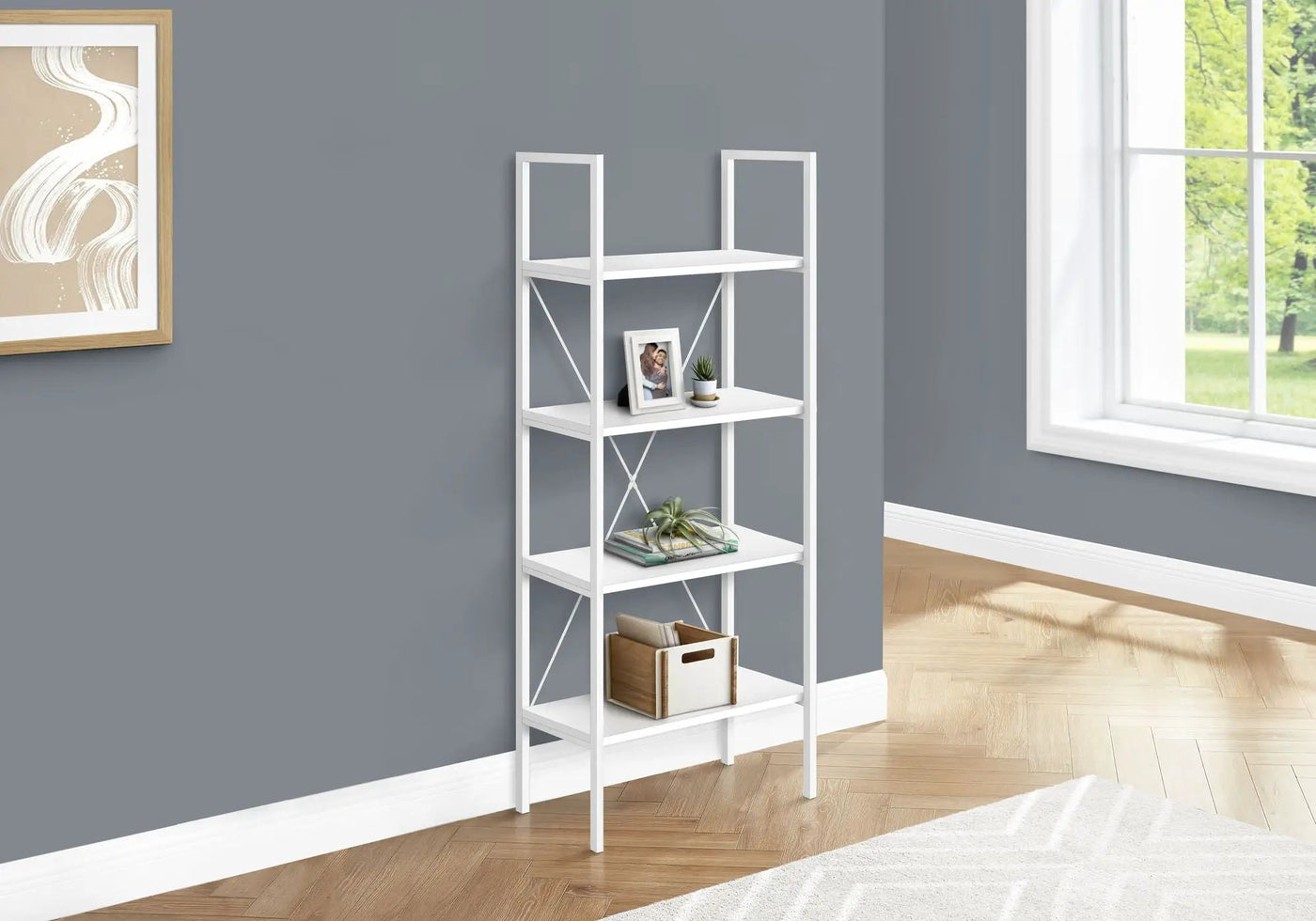 Bookshelf, Bookcase, 4 Tier, Office, Bedroom, Contemporary, Modern by Unique Piece Furniture