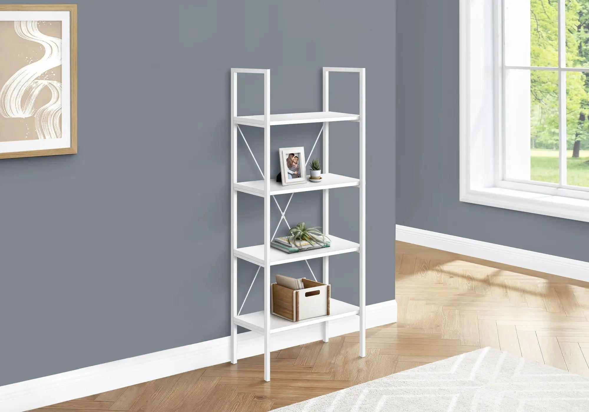 Bookshelf, Bookcase, 4 Tier, Office, Bedroom, Contemporary, Modern by Unique Piece Furniture