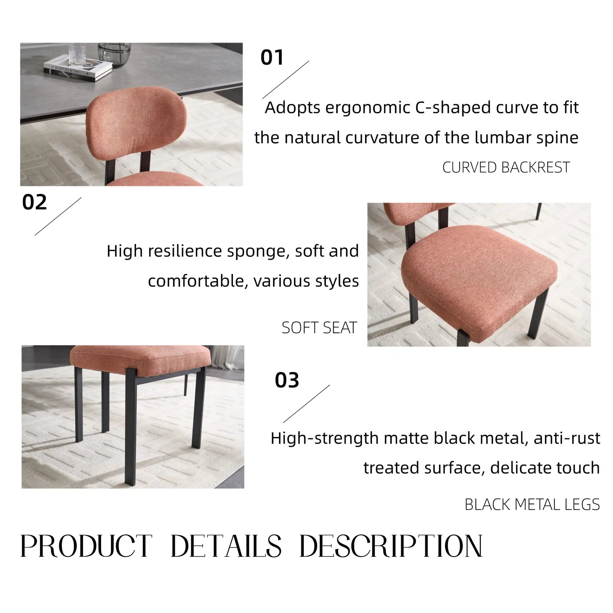 Dining Armless Chairs (Set of 2) by Unique Piece Furniture