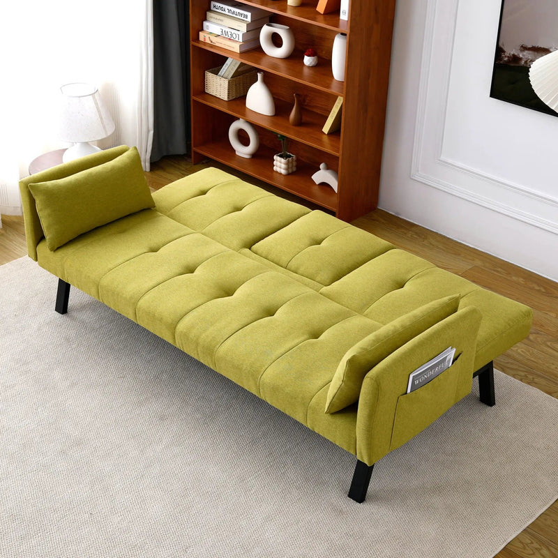Sofa Bed With Foldable Design And Cup Holder - Green by Unique Piece Furniture
