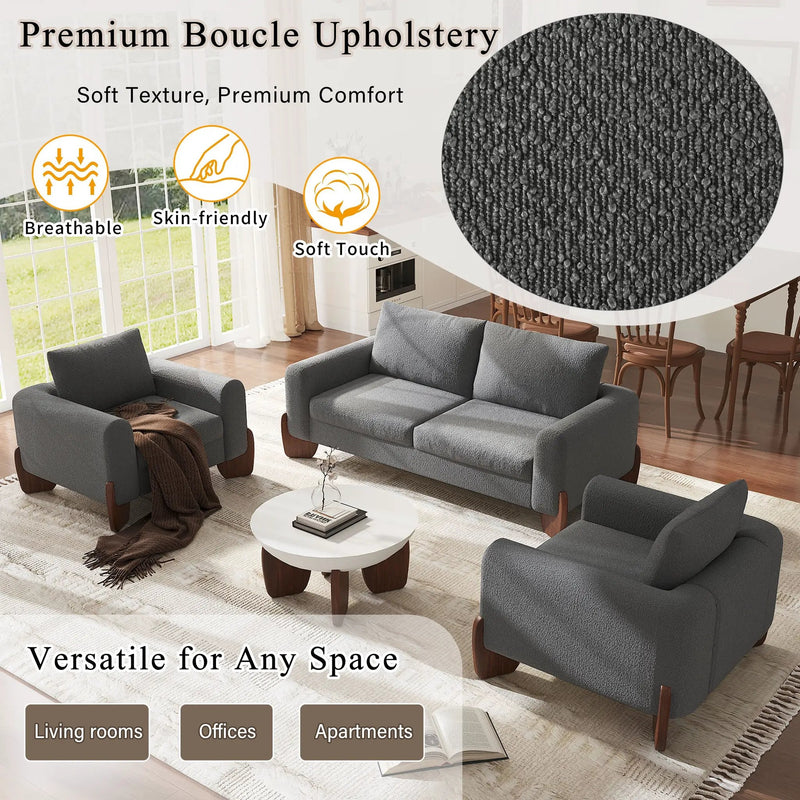 U_Style Modern 3-Piece Living Room Sofa Set by HouseOfZazla