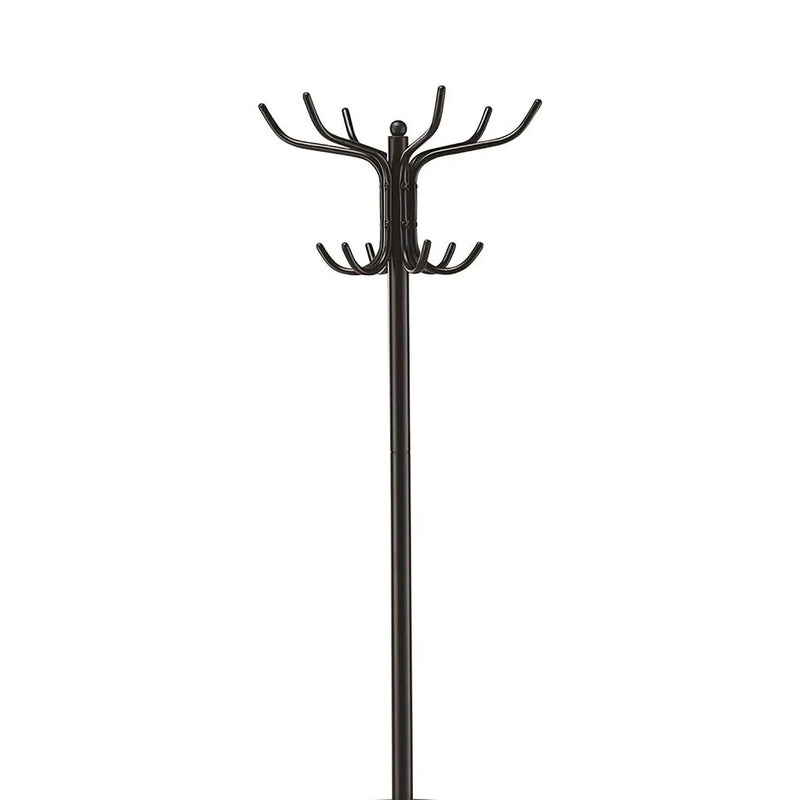 12 Hook Coat Rack With Umbrella Holder - Black by HouseOfZazla