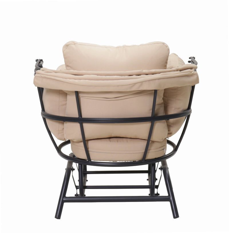 Sunnydaze Modern Luxury Egg Chair with Retractable Canopy - Taupe by HouseOfZazla