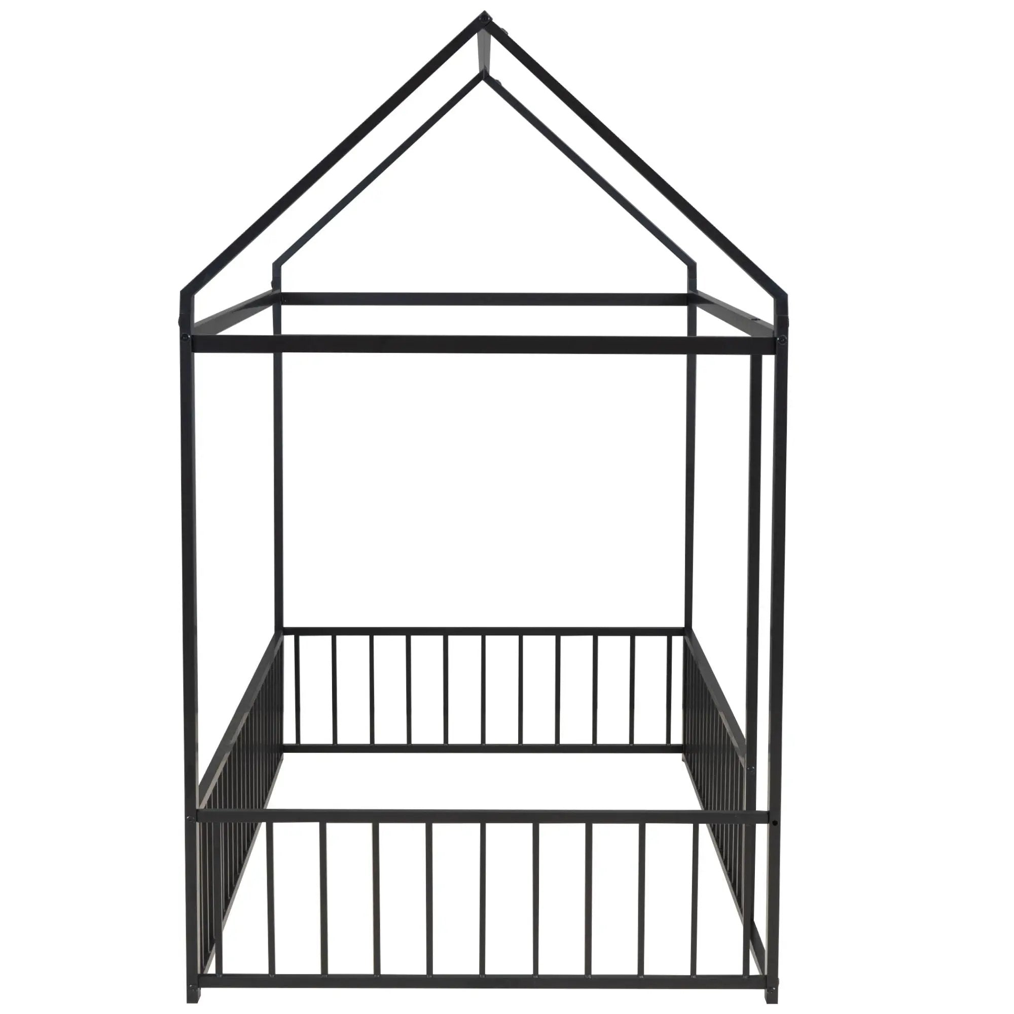 Metal Bed House Bed Frame With Fence by HouseOfZazla