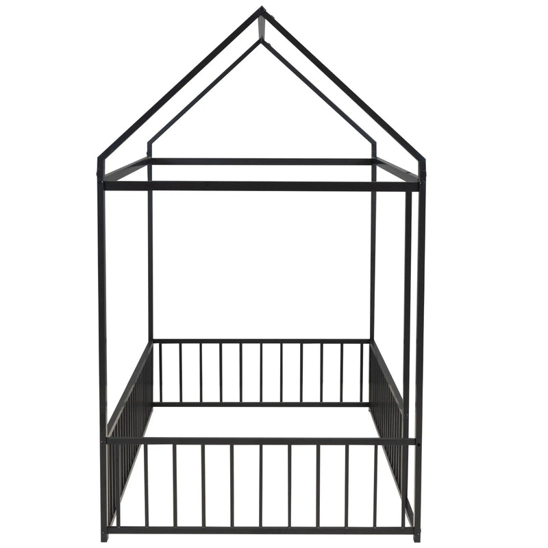Metal Bed House Bed Frame With Fence by HouseOfZazla