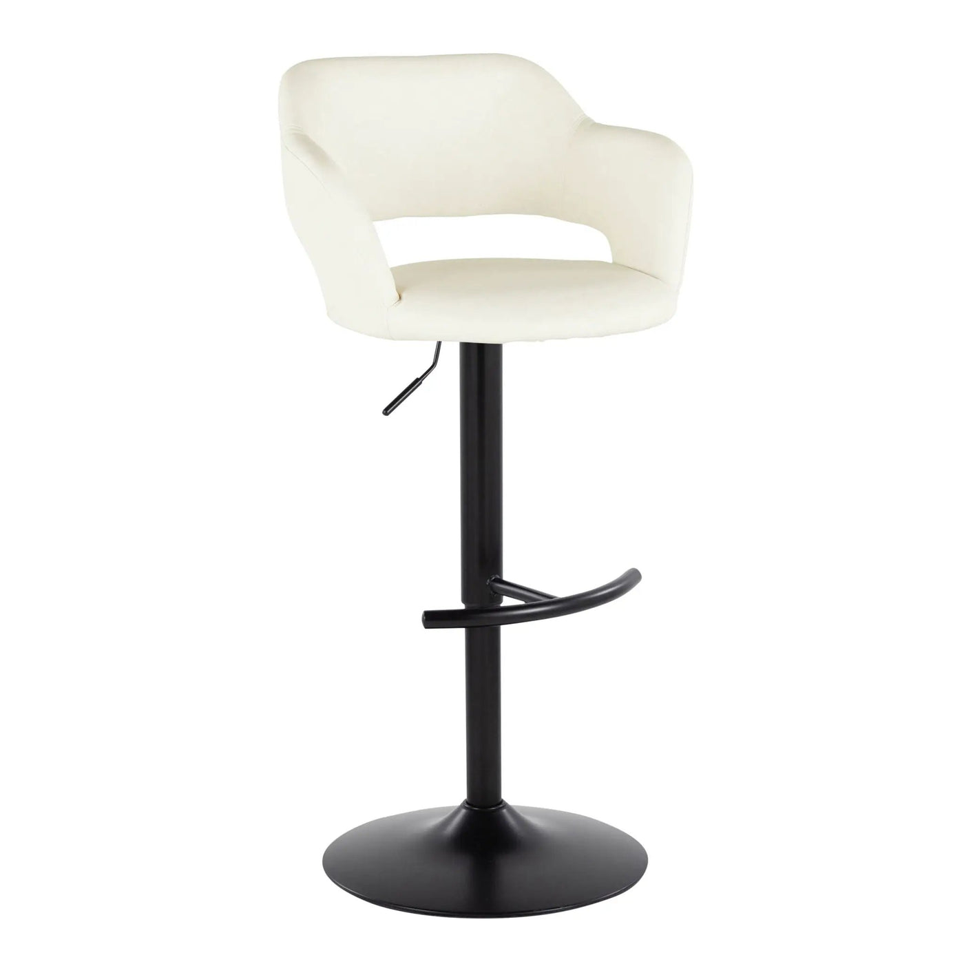 Margarite - Contemporary Adjustable Barstool With Swivel With Rounded T Footrest (Set of 2) by HouseOfZazla