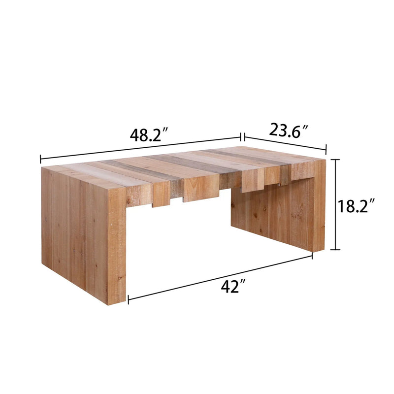 Modern Rustic Table With Sculpted Block Design by Unique Piece Furniture