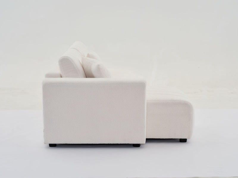 Jessica - Lamb Wool Sectional Sofa With Chaise, Versatile Configuration by HouseOfZazla