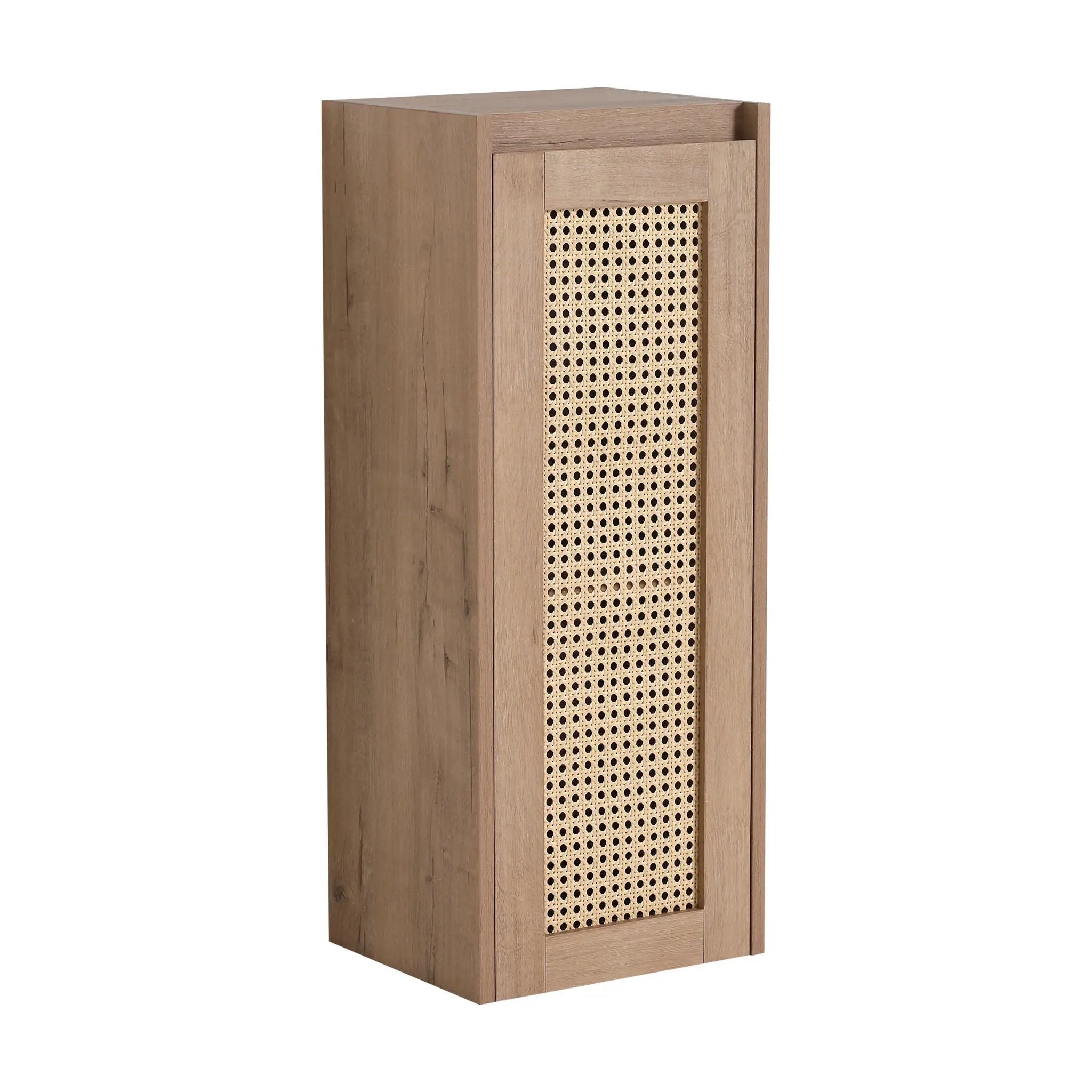Contemporary Wall Mounted Bathroom Vanity With Resin Sink And 2 Side Cabinet - Imitative Oak by HouseOfZazla