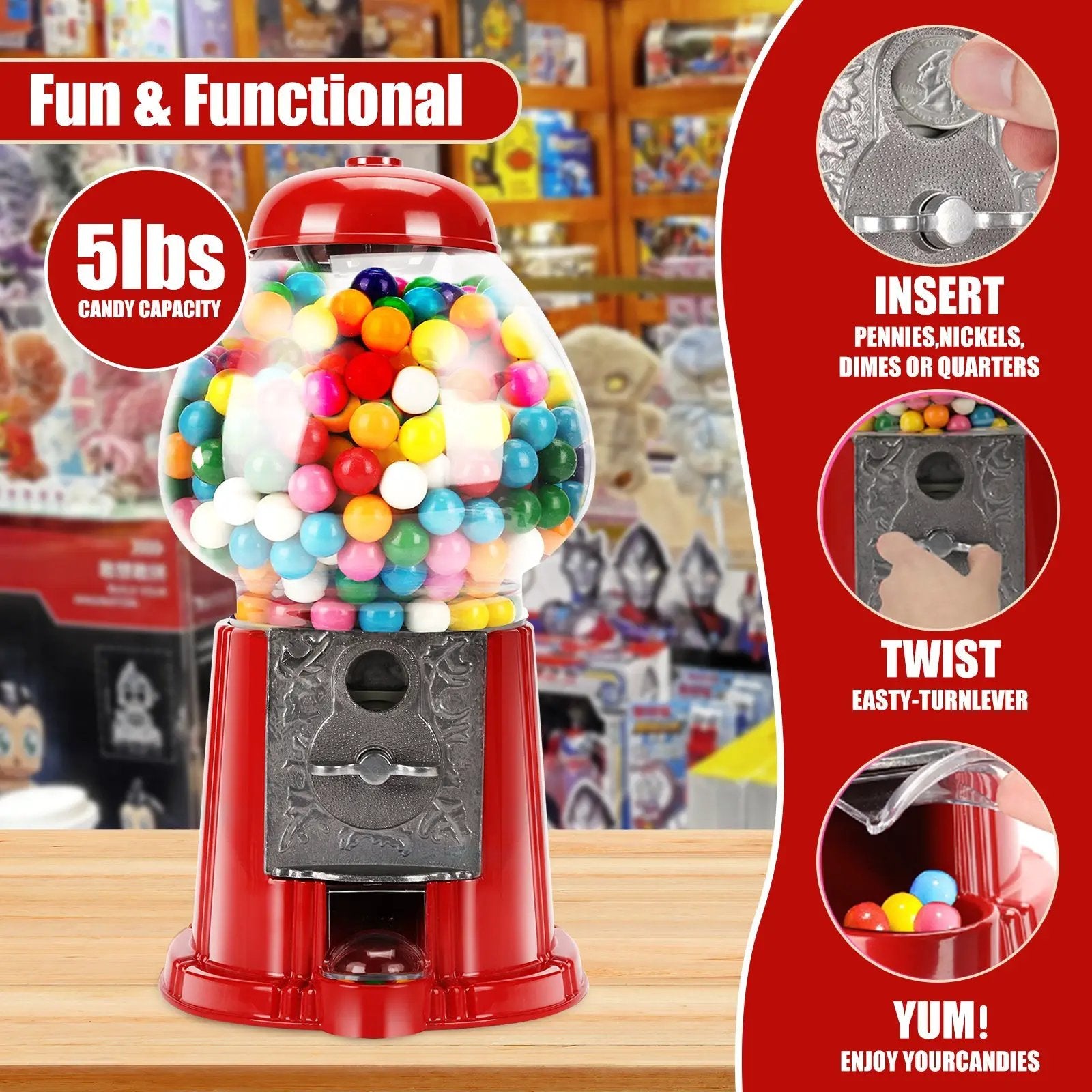 15 Inch Commercial Gumball Machine by HouseOfZazla